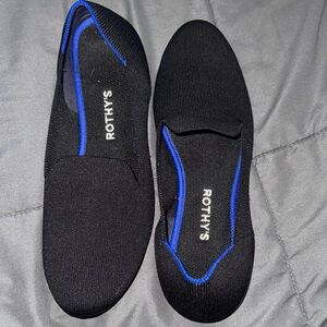 Rothy’s Black Flats w/ Blue Trim | Washable Pointed Toe | Size 10.5 Loafers
